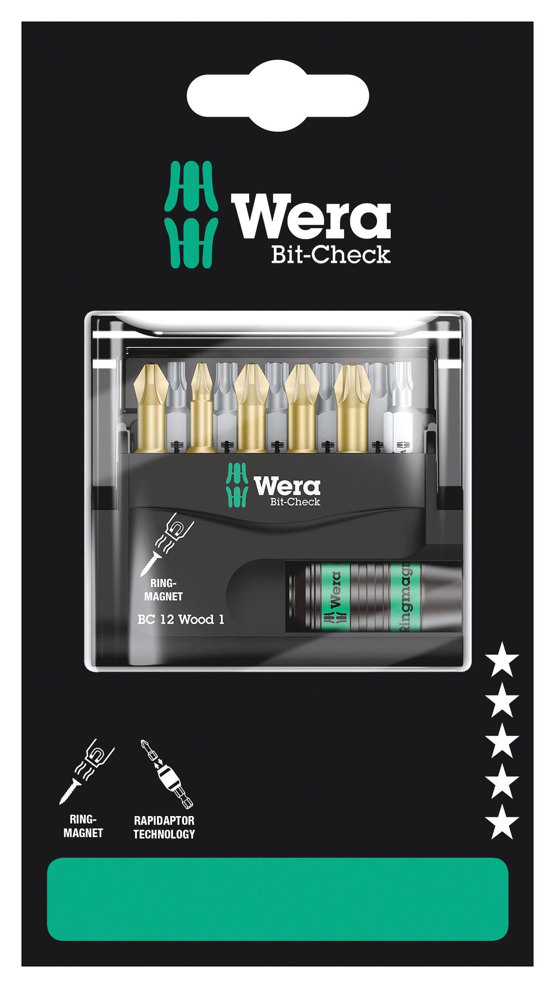 Wera BIT-CHECK 12 WOOD 1 SB Jeux